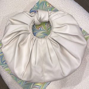 BRAND NEW GIA Studios Croissant ruched-detail clutch bag